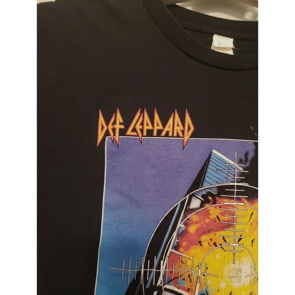 Def Leppard Pyromania Women's Size XXL Black T-Shirt Crop Retro Metal - Picture 4 of 6